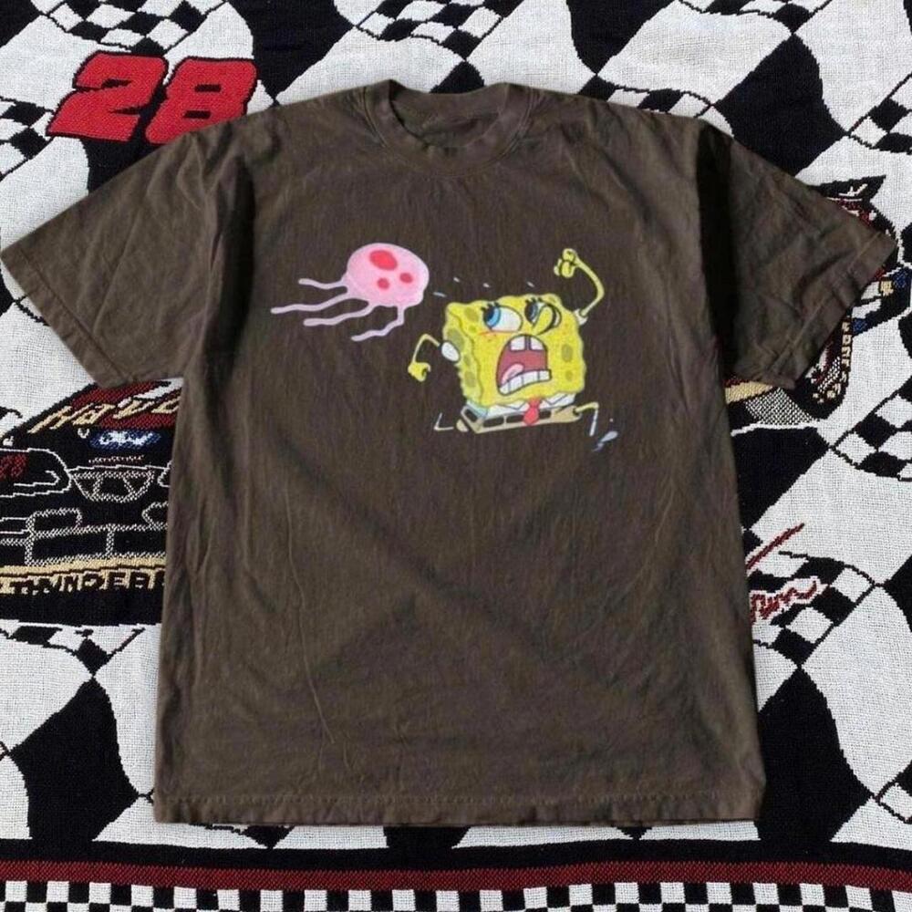 Gildan Brown T Shirt Brown Spongebob Squarepants Cotton T Shirt